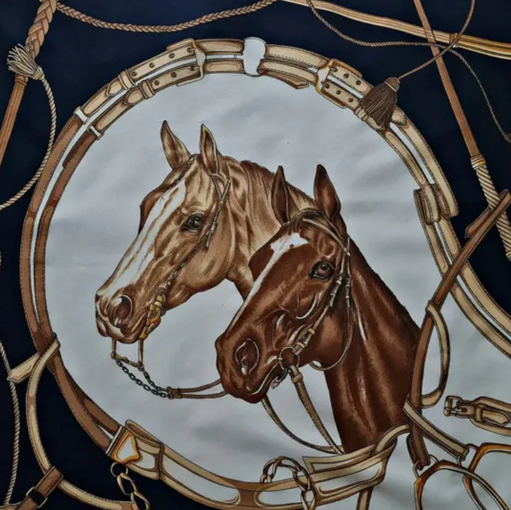 Vintage Jean de Bahrein Equestrian Scarf